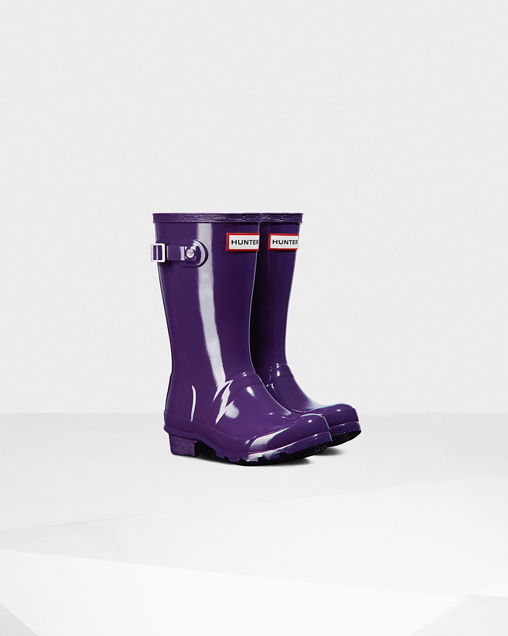 Botas de Lluvia Hunter Niños - Original Big Gloss - Azules Morados - XPSMINB-68